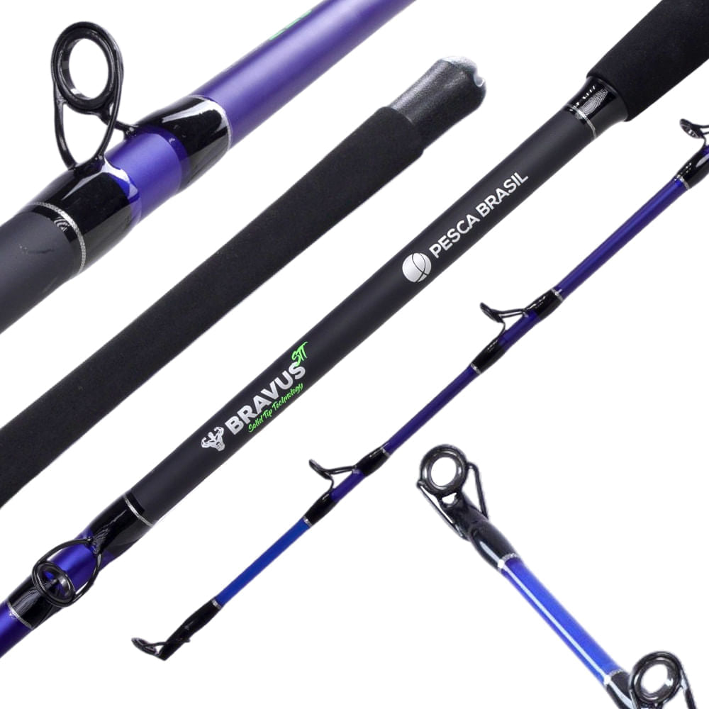 Vara para Carretilha 1,98m Bravus STT Fibra de Carbono 120lbs Pesca Brasil