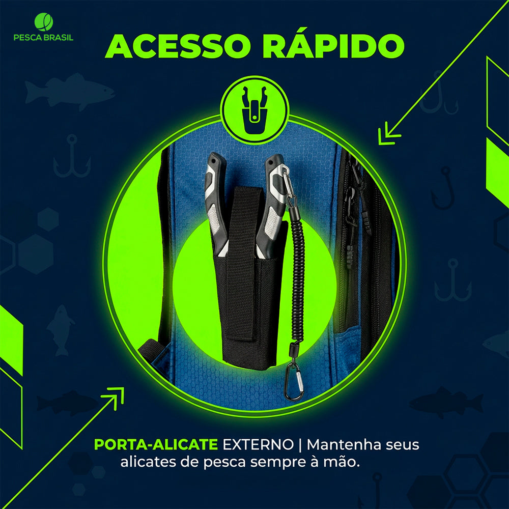 Mochila Pro Team NG Pesca Brasil com 4 Estojos Organizadores