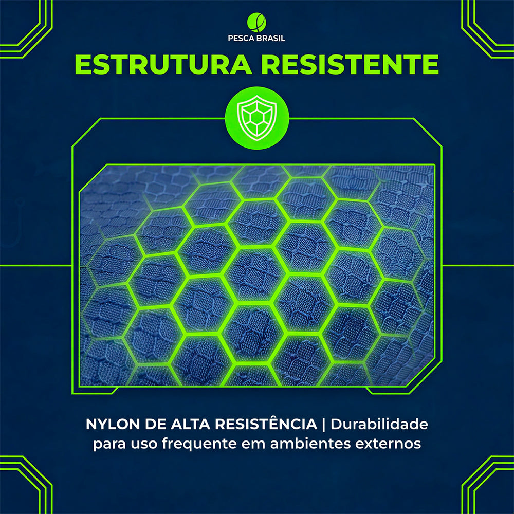 Bolsa Média Pro Team NG Pesca Brasil Nylon com 4 Estojos