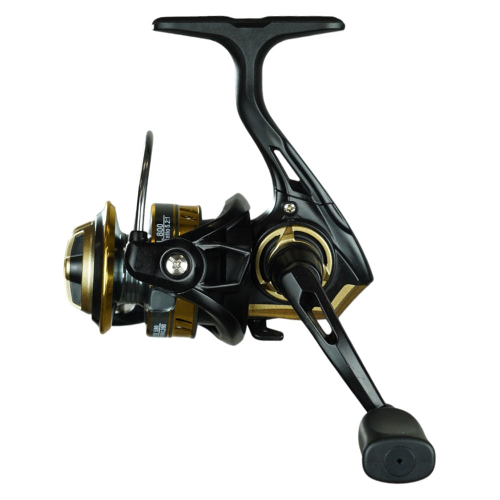 Molinete Millenium LEAF UL 800 Ambidestro, Estrutura de Zinco e Titânio Leve Preto Pesca Brasil