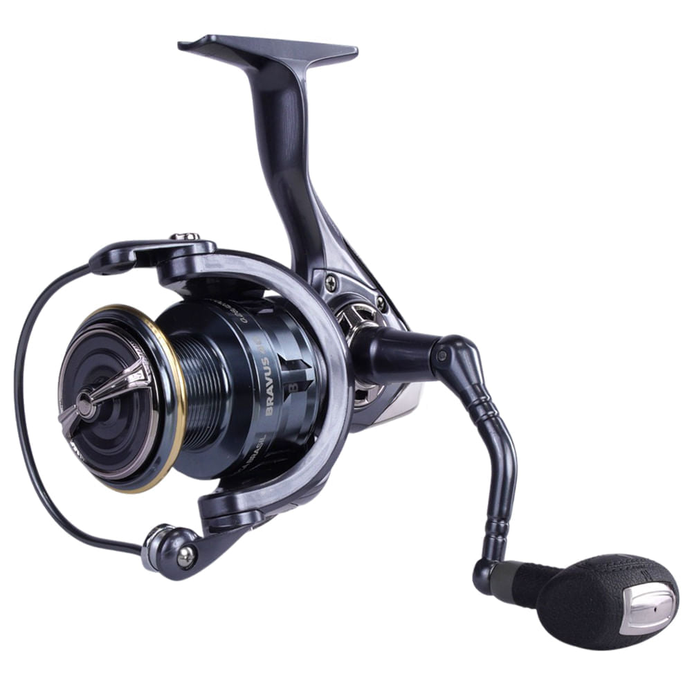 Molinete Bravus 40 Pesca Brasil 4+1 Rolamentos e Ambidestro