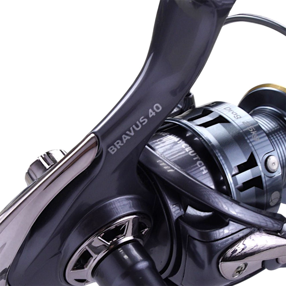 Molinete Bravus 40 Pesca Brasil 4+1 Rolamentos e Ambidestro