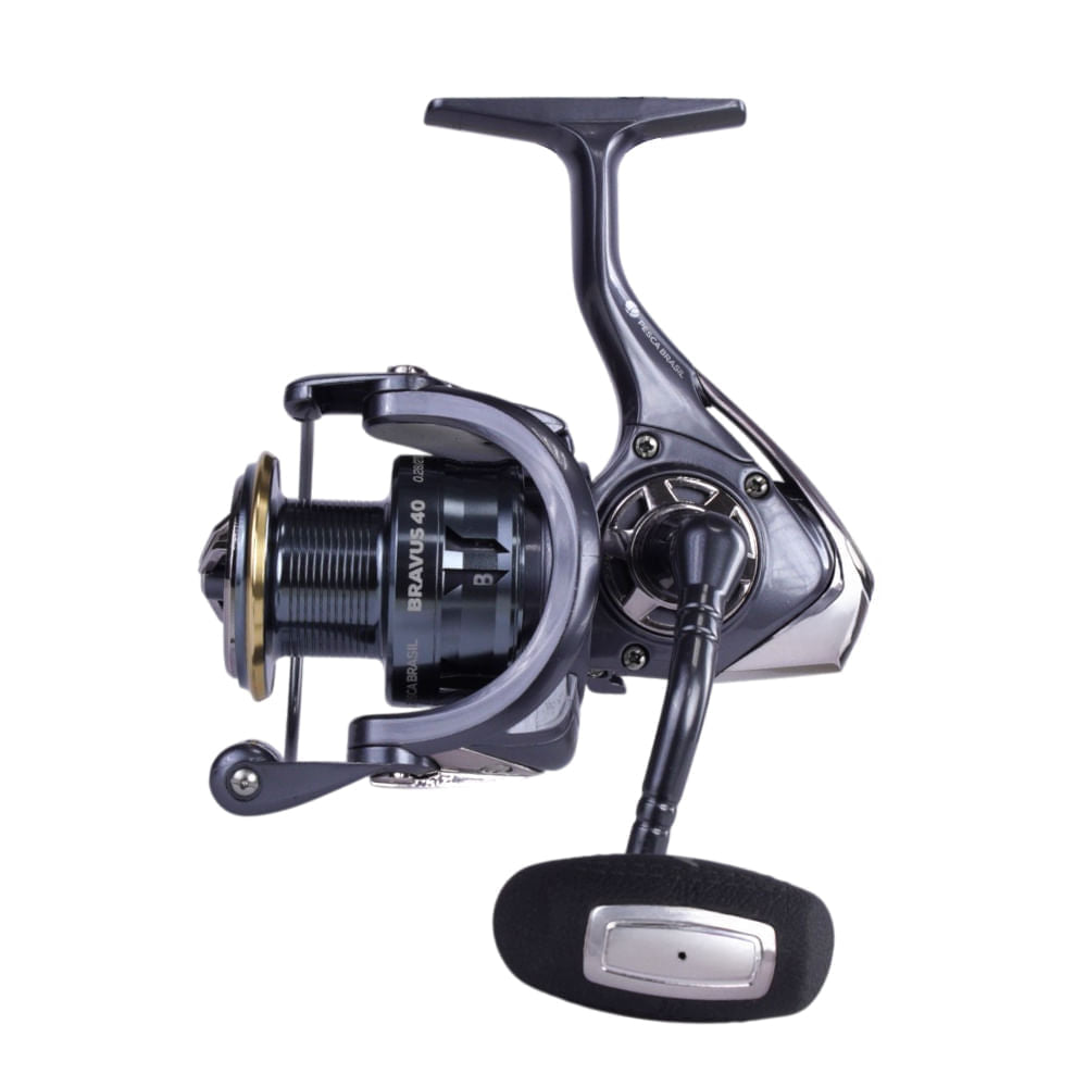 Molinete Bravus 40 Pesca Brasil 4+1 Rolamentos e Ambidestro