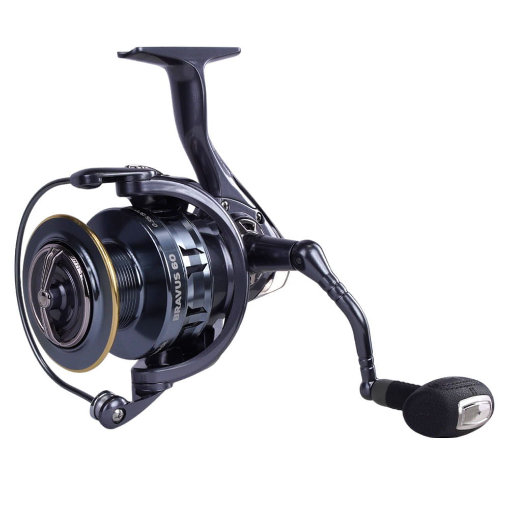 Molinete Bravus 60 Pesca Brasil 4+1 Rolamentos e Ambidestro