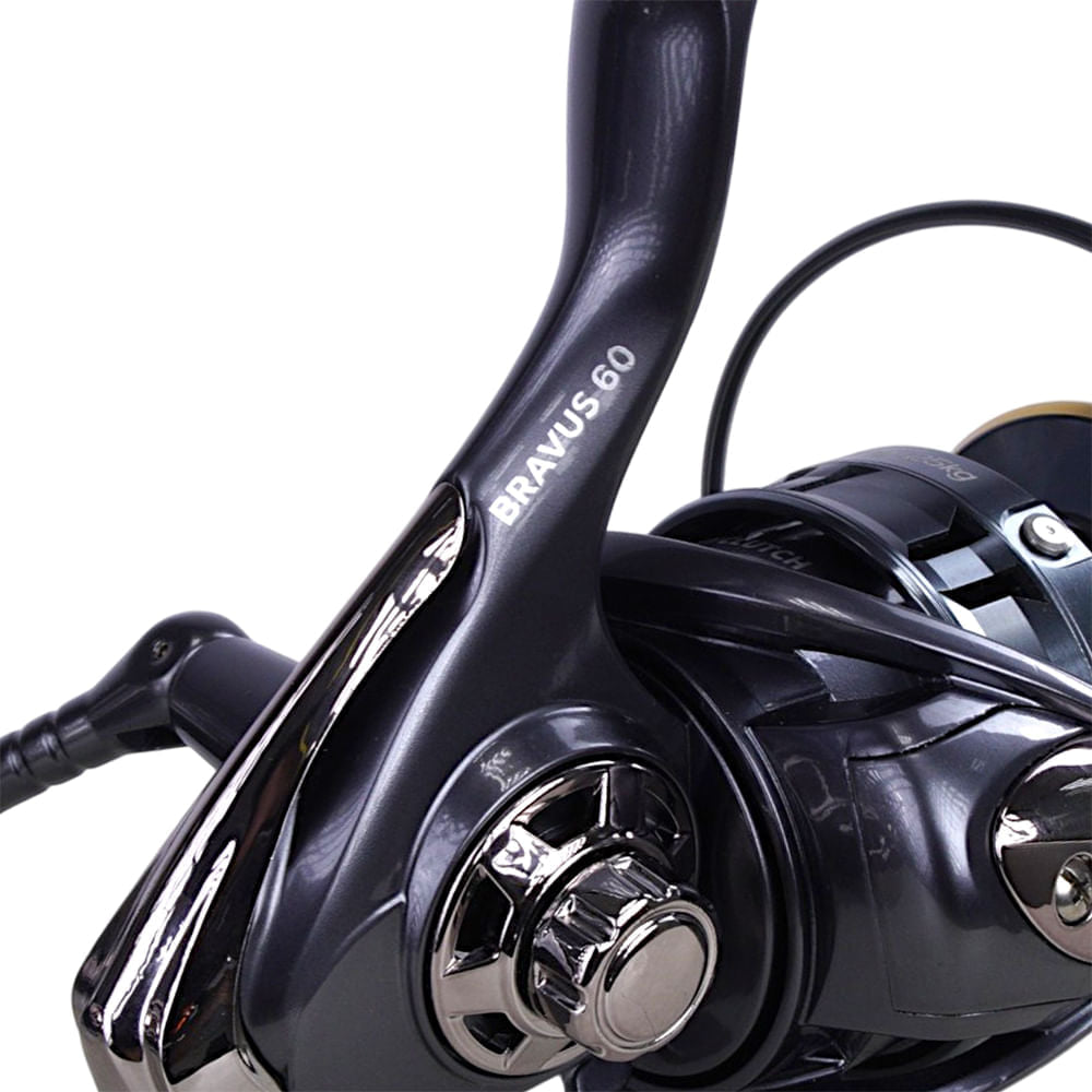 Molinete Bravus 60 Pesca Brasil 4+1 Rolamentos e Ambidestro