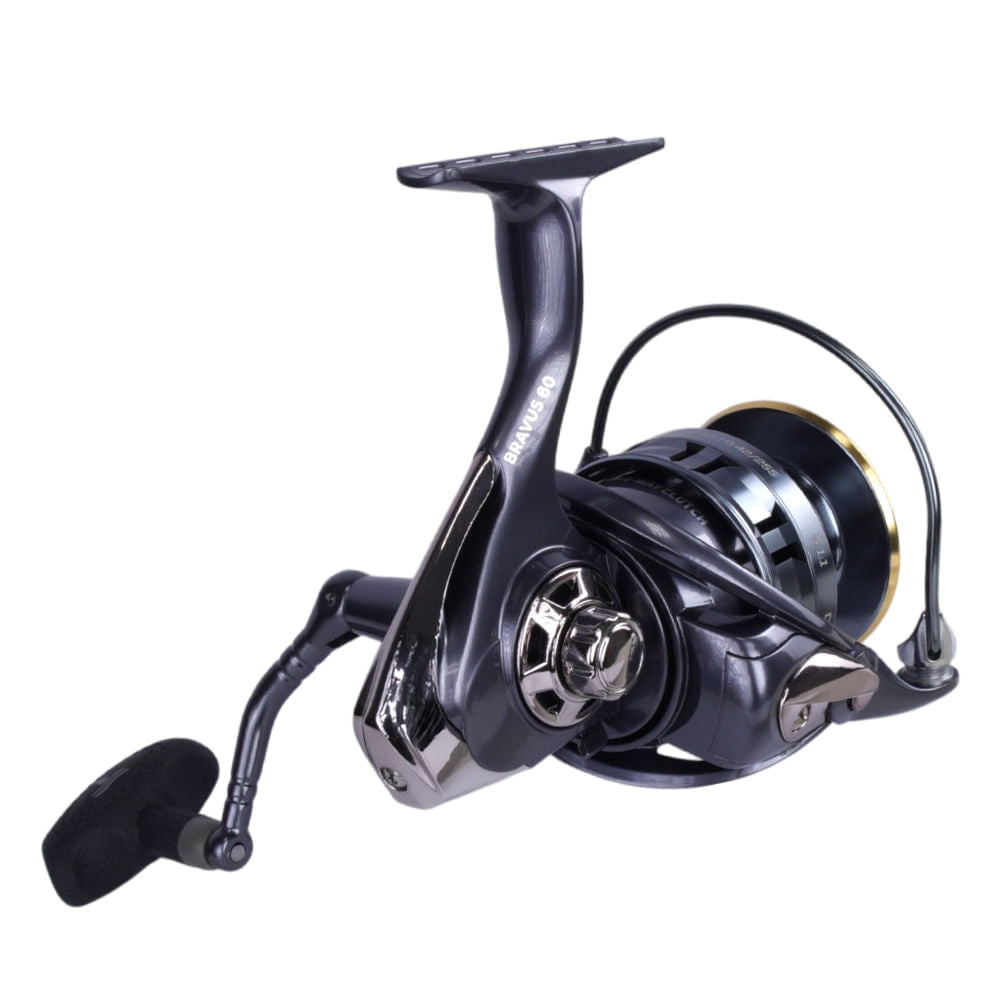 Molinete Bravus 60 Pesca Brasil 4+1 Rolamentos e Ambidestro