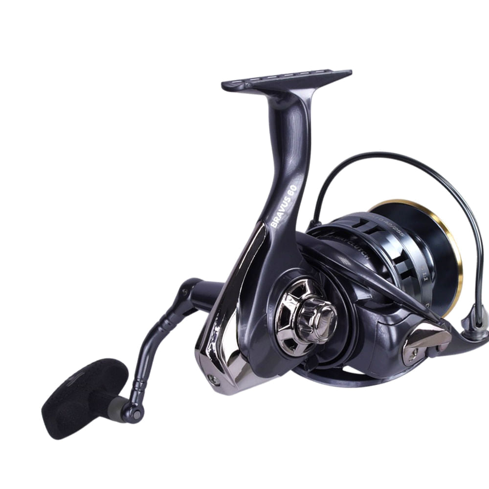 Molinete Bravus 60 Pesca Brasil 4+1 Rolamentos e Ambidestro