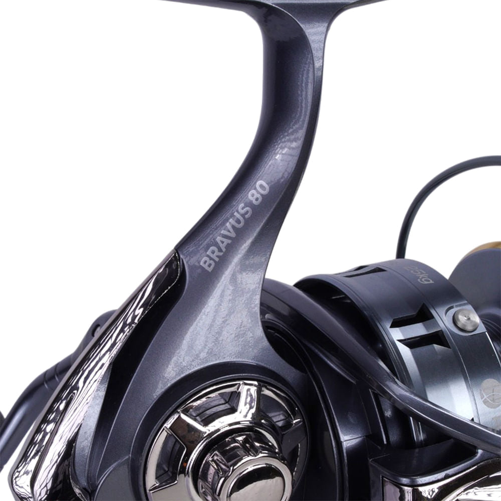Molinete Bravus 80 Pesca Brasil 4+1 Rolamentos e Ambidestro