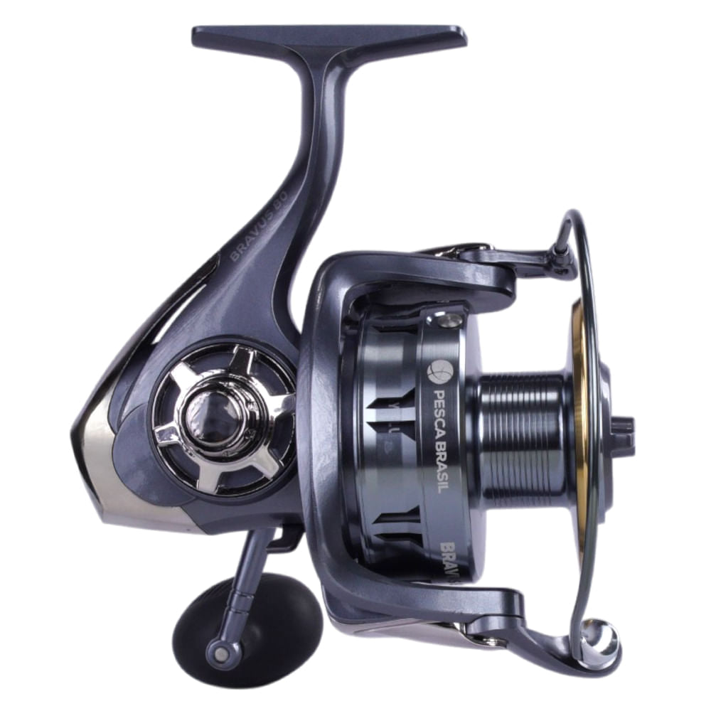 Molinete Bravus 80 Pesca Brasil 4+1 Rolamentos e Ambidestro