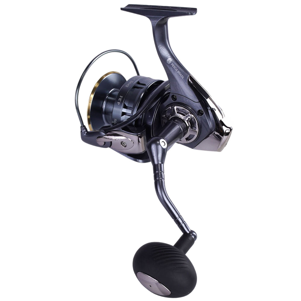 Molinete Bravus 80 Pesca Brasil 4+1 Rolamentos e Ambidestro