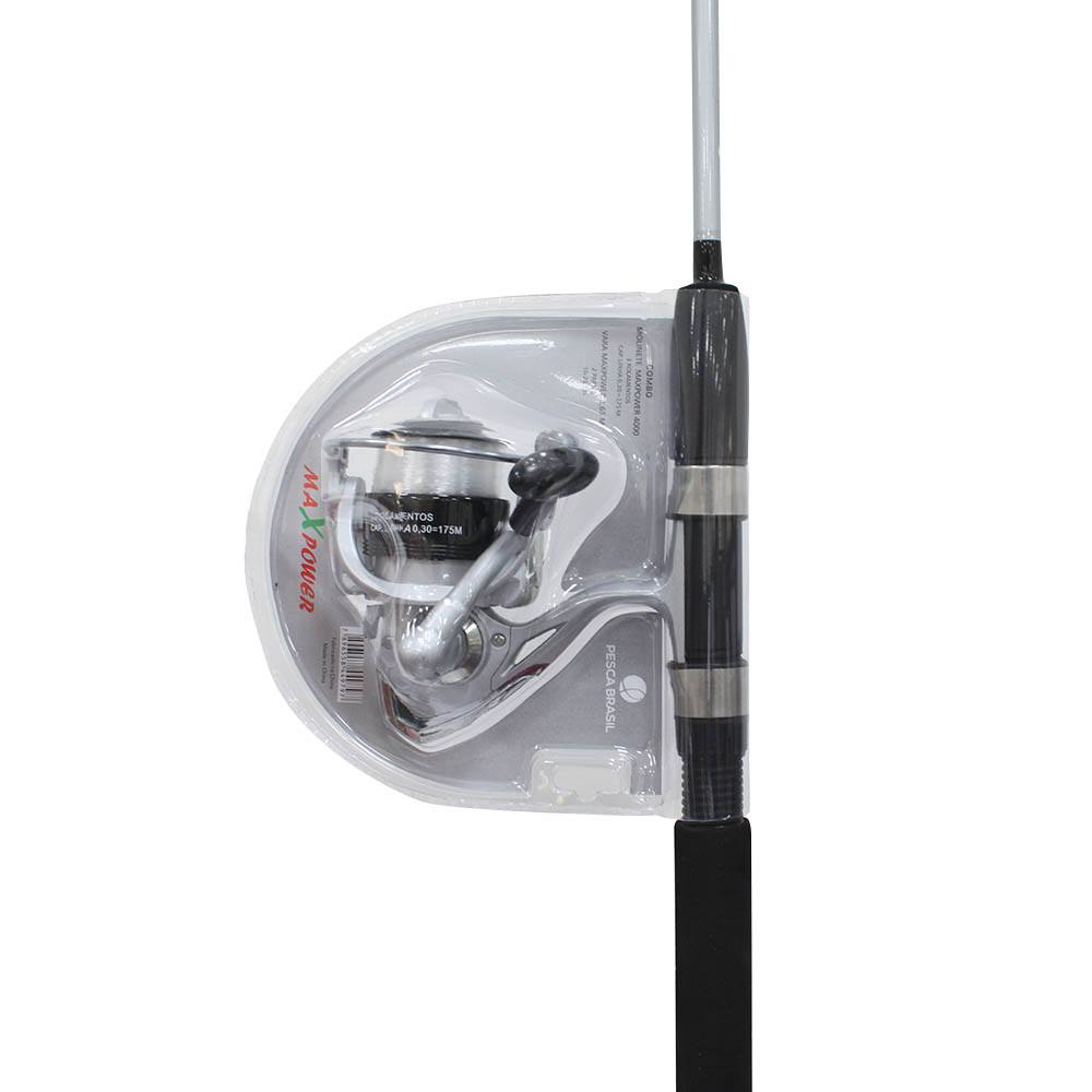 Combo de Pesca Millenium Maxpower Pesca Brasil com 1 Vara de Pesca e 1 Molinete