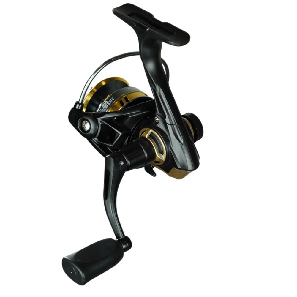 Combo Vara e Molinete Leaf Ultra Light Estrutura Telescópica 2,4m Pesca em Rios e Lagos Preto Pesca Brasil