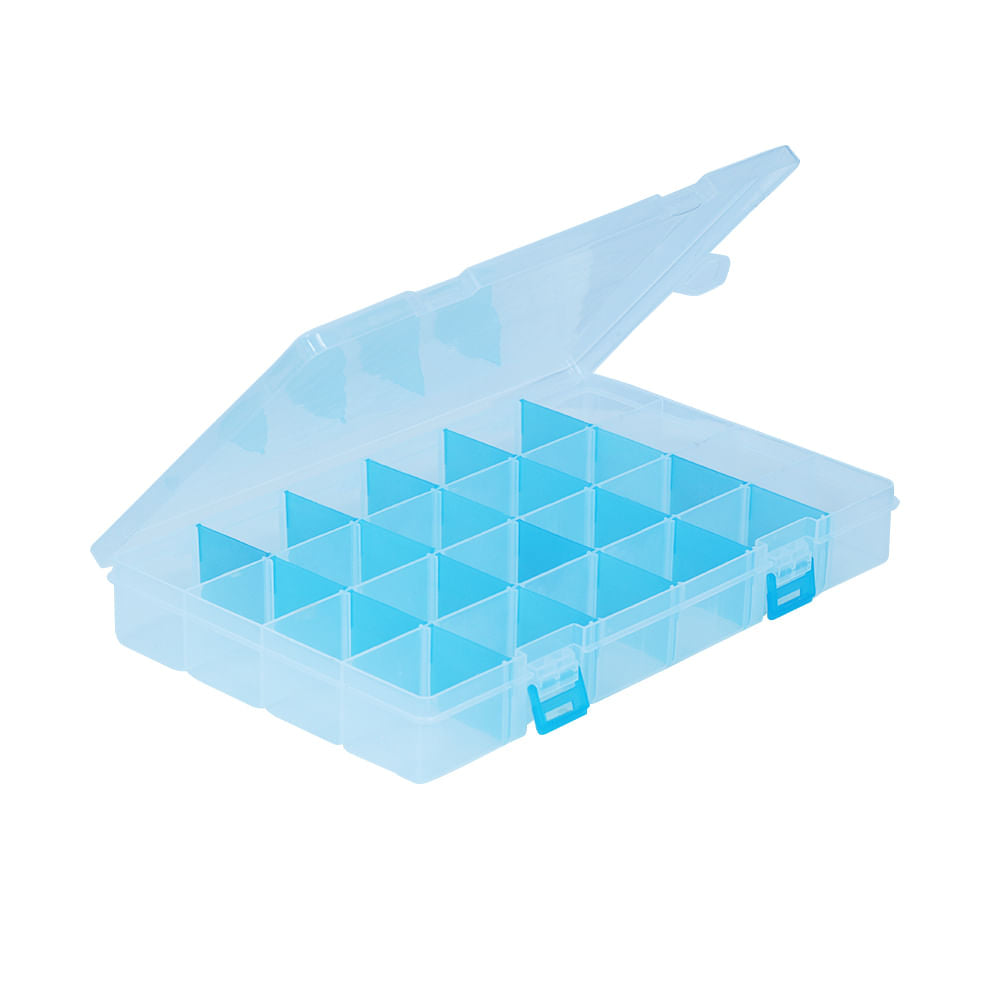 Estojo para pesca PB Papa Isca trasparente com 24 repartições da Pesca Brasil