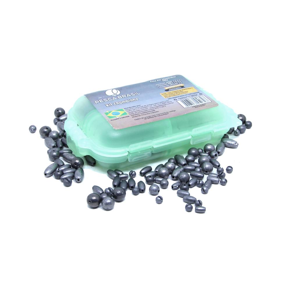 Kit de chumbinho para pesca indicado para varas de pescar de mão Pesca Brasil de 200g