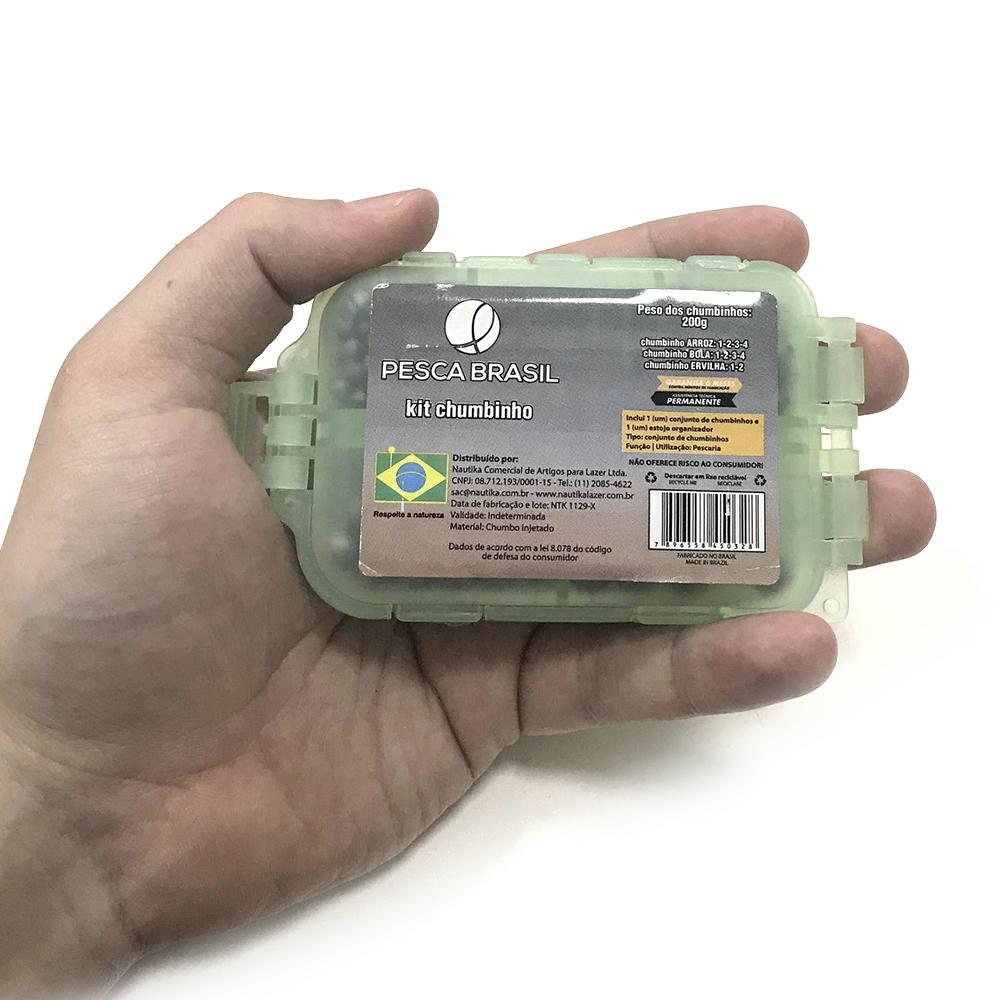 Kit de chumbinho para pesca indicado para varas de pescar de mão Pesca Brasil de 200g
