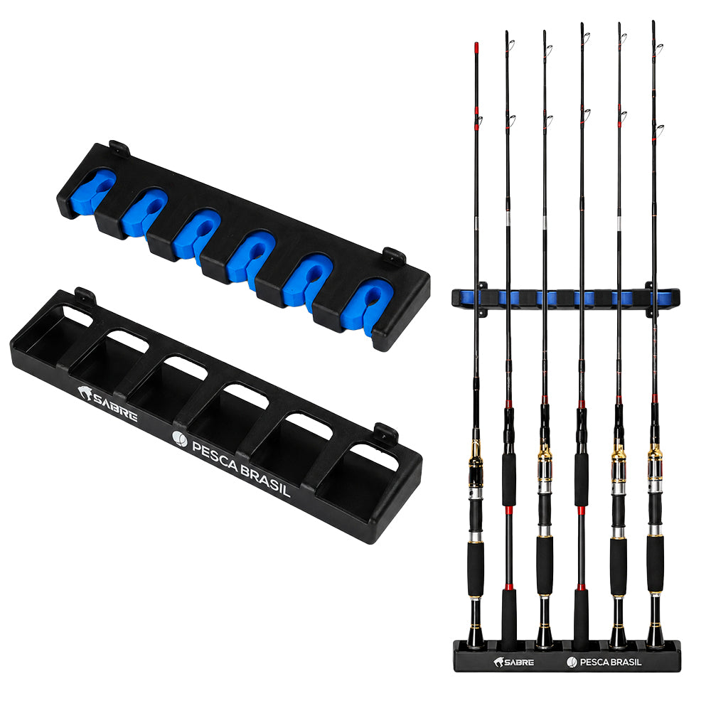 Suporte de Parede Sabre para 6 Varas Pesca Brasil