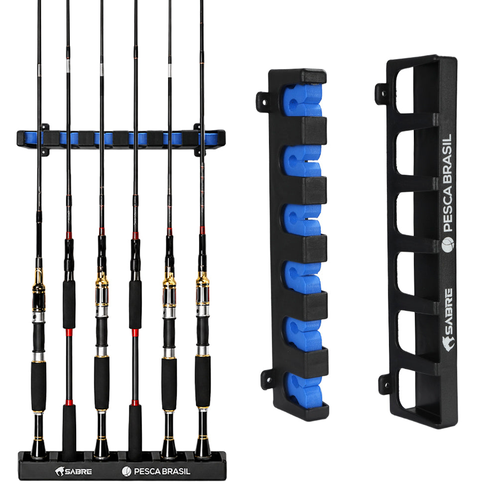 Suporte de Parede Sabre para 6 Varas Pesca Brasil
