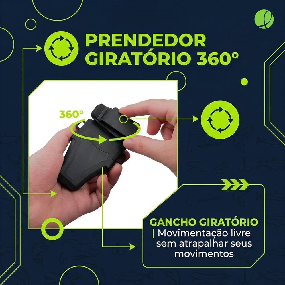 Porta Alicate Max Pesca Brasil Kit com 5 Unidades Prendedor Giratório 360° Resistente