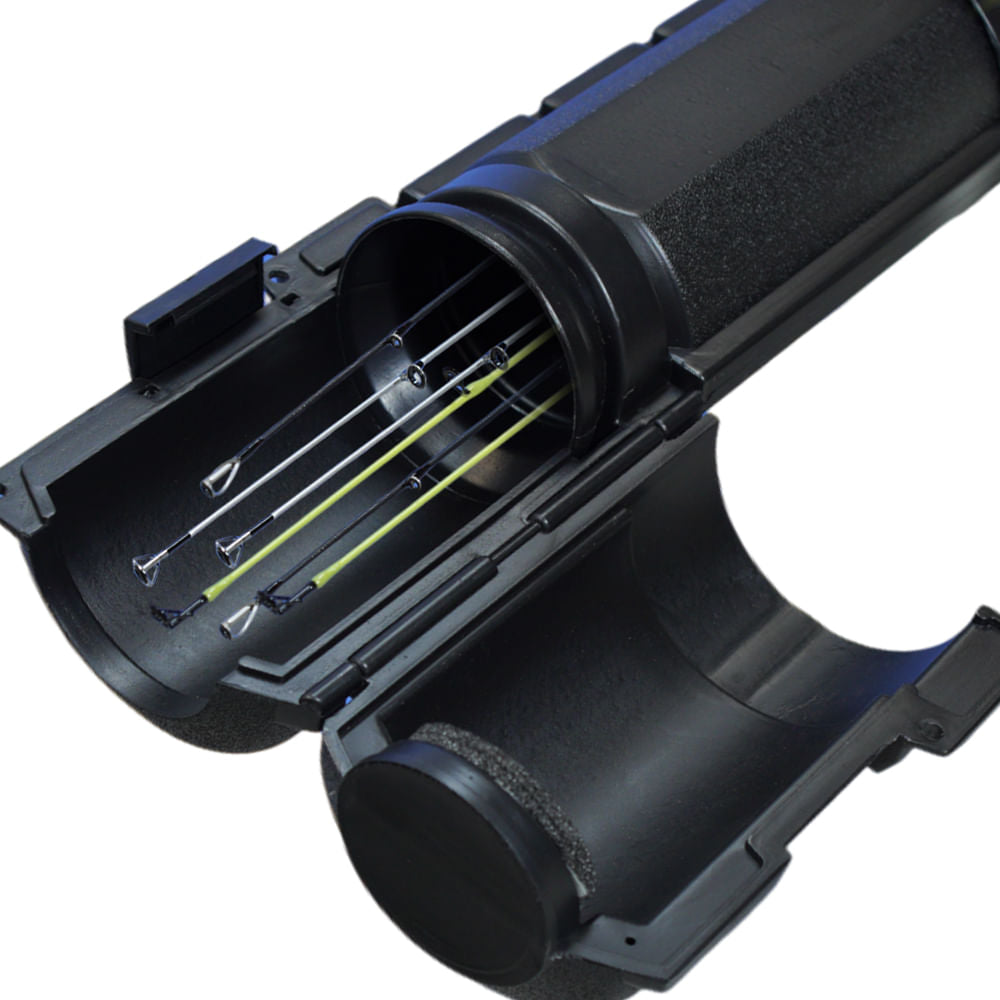 Porta Varas Bazzuka Millenium Ultra Polietileno Alto Impacto 2,16m, Comporta até 8 Varas Preto Pesca Brasil