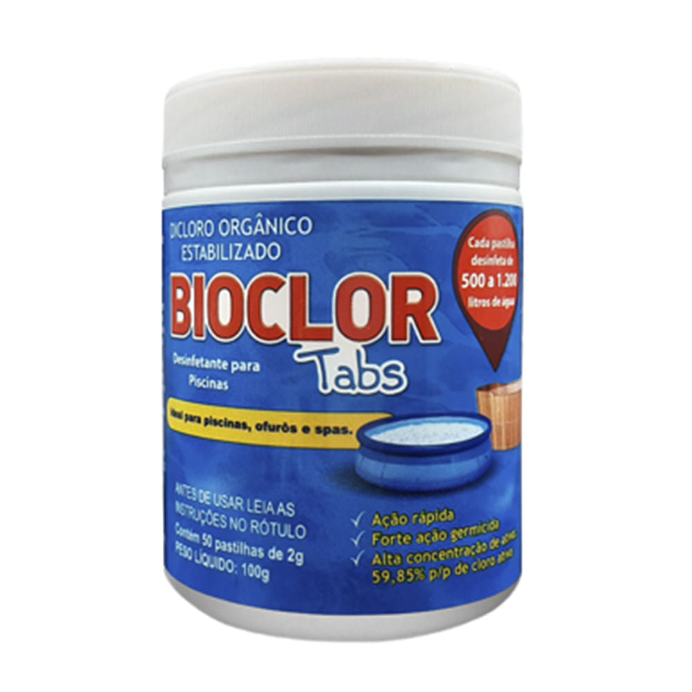 Pastilha desinfetante para piscinas Bioclor 2g