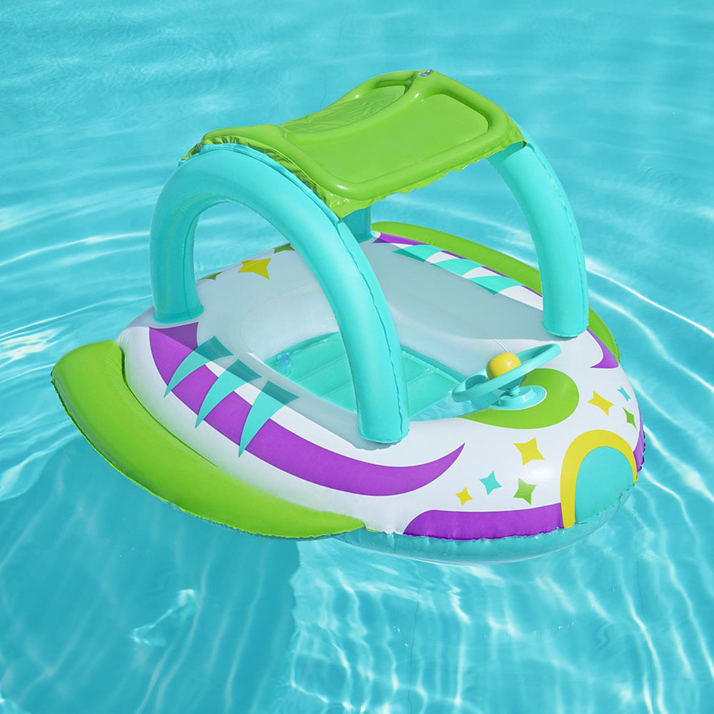Bote infantil Bestway Espaço Nave para crianças com mais de 3 anos e proteção UV50+