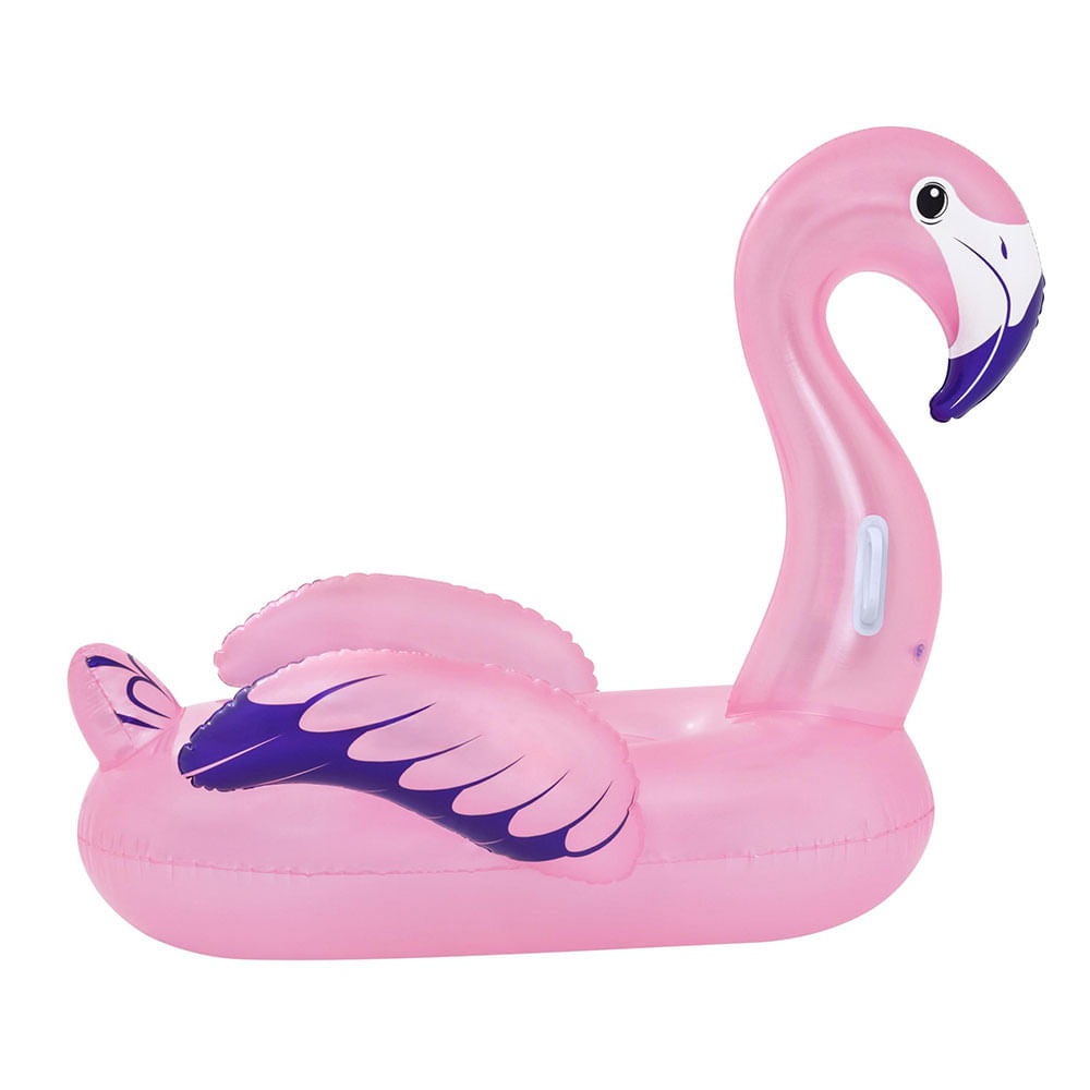 Boia inflável Bestway Flamingo com alças resistentes ideal para piscinas em dias quentes