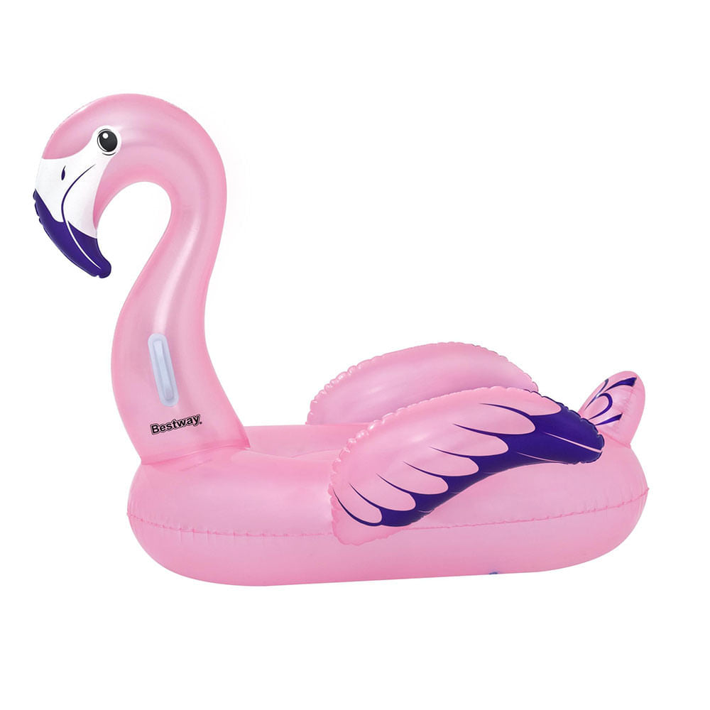 Boia inflável Bestway Flamingo com alças resistentes ideal para piscinas em dias quentes