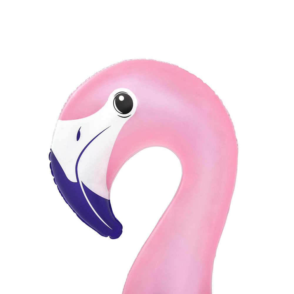 Boia inflável Bestway Flamingo com alças resistentes ideal para piscinas em dias quentes