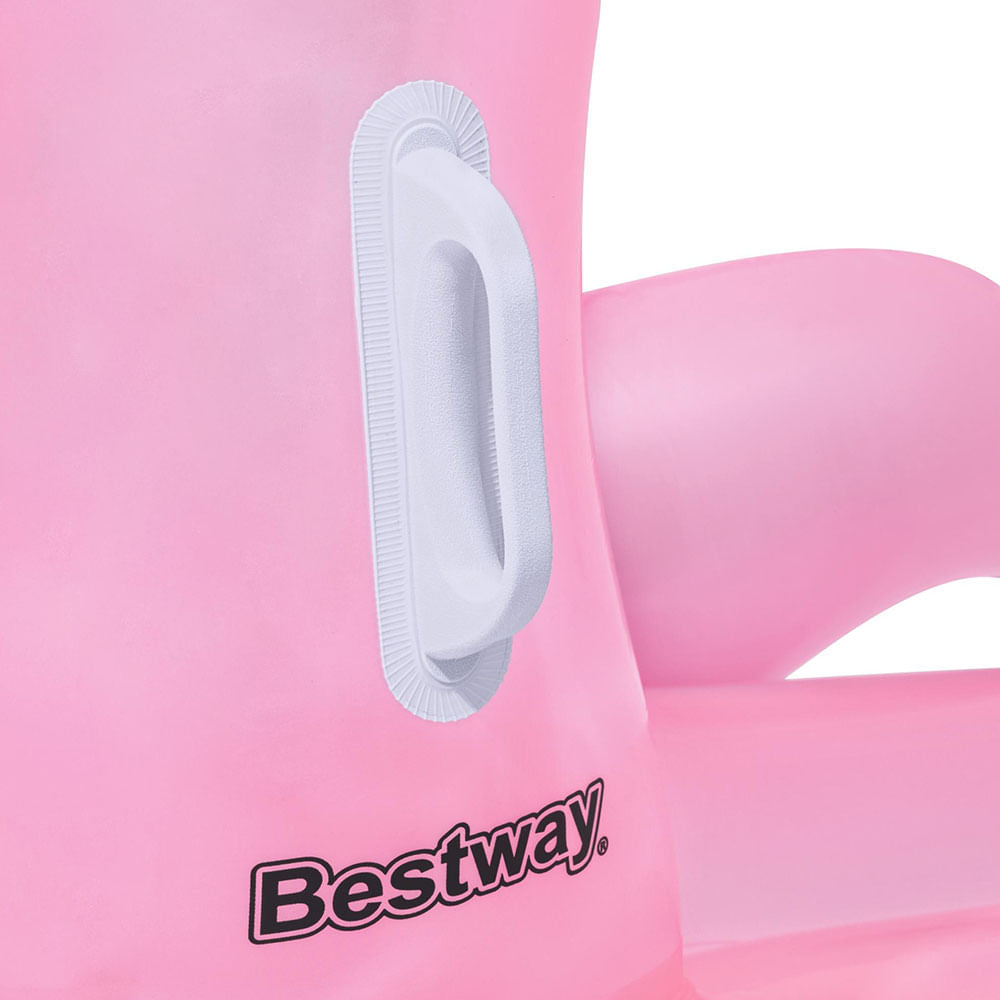 Boia inflável Bestway Flamingo com alças resistentes ideal para piscinas em dias quentes