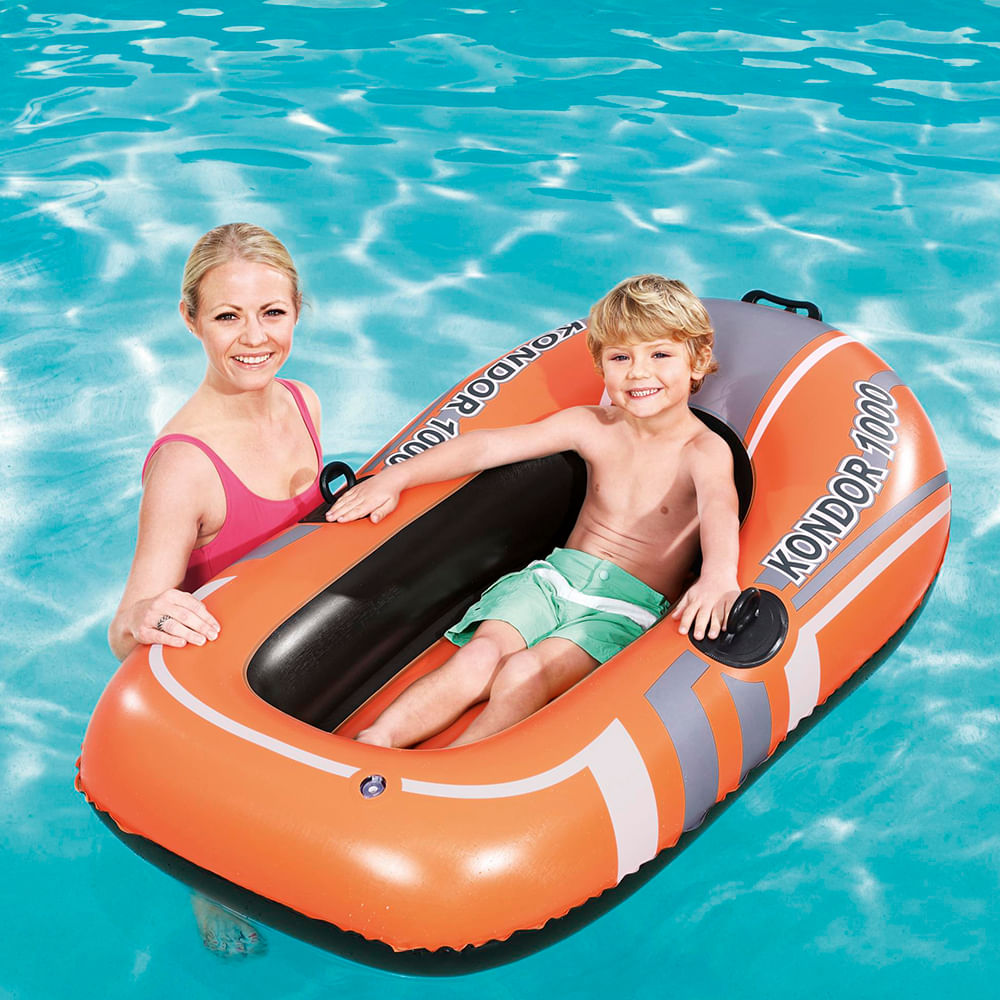 Bote Inflável Infantil Bestway Hydro Force Kondor 1000 – 1,55m com Corda e Suporte para Remos
