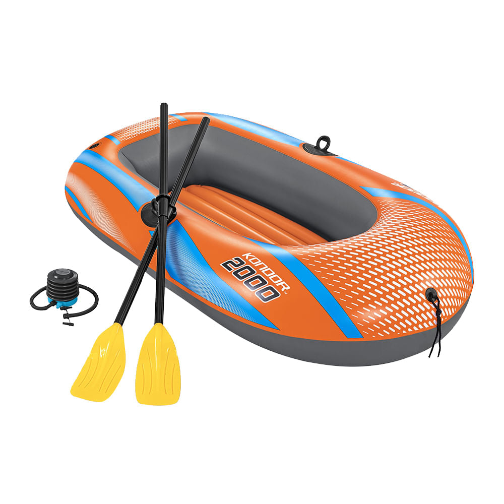 Bote Inflável 1 Pessoa Bestway Kondor 2000 – 1,85m com Remos e Bomba de Ar