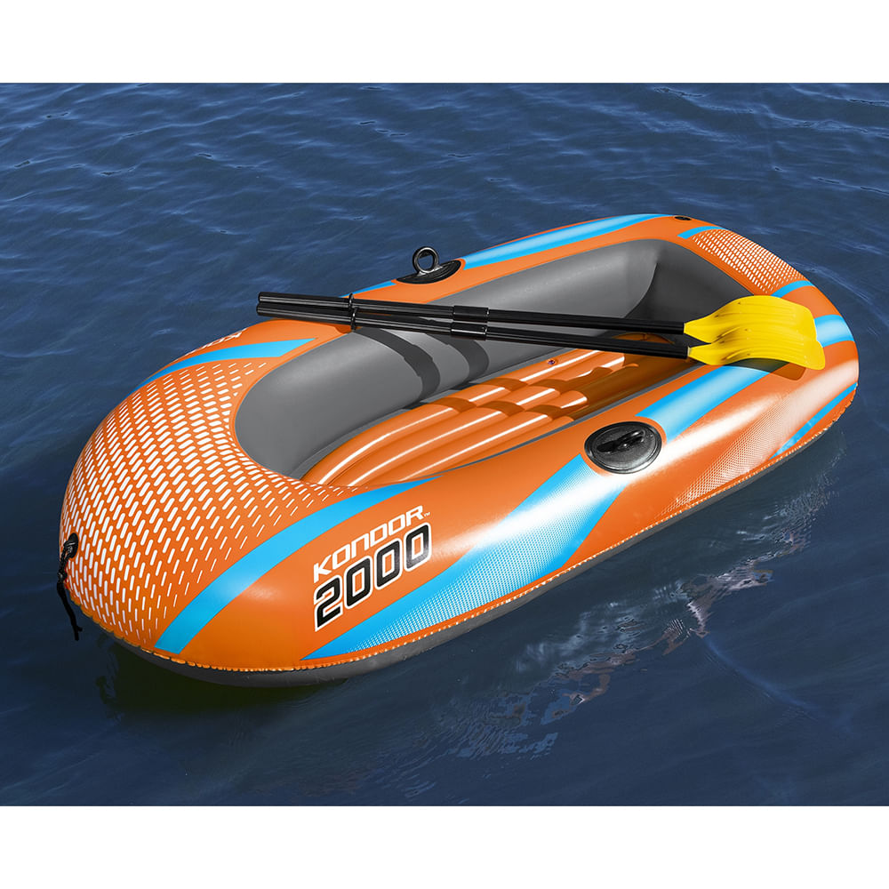 Bote Inflável 1 Pessoa Bestway Kondor 2000 – 1,85m com Remos e Bomba de Ar