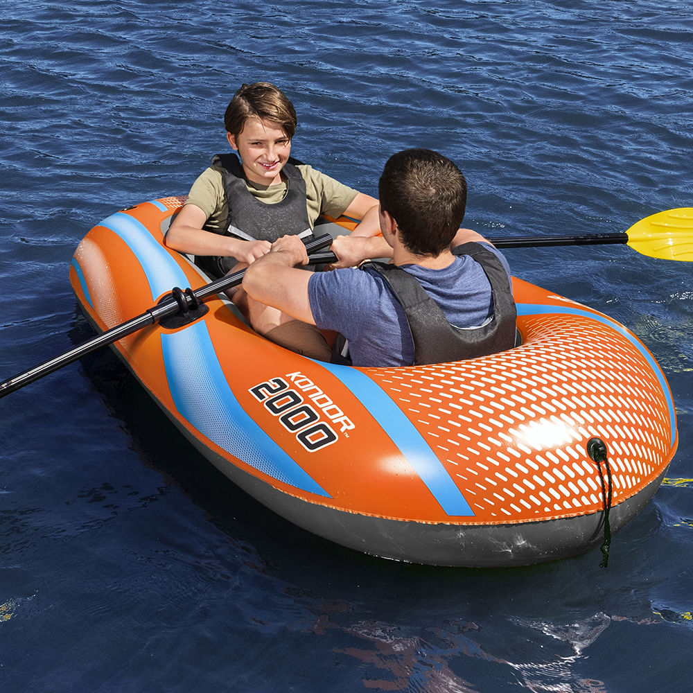Bote Inflável 1 Pessoa Bestway Kondor 2000 – 1,85m com Remos e Bomba de Ar