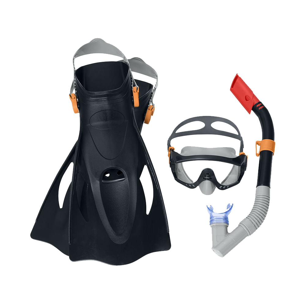 Kit de mergulho snorkel com máscara e pé de pato Spark adulto Bestway