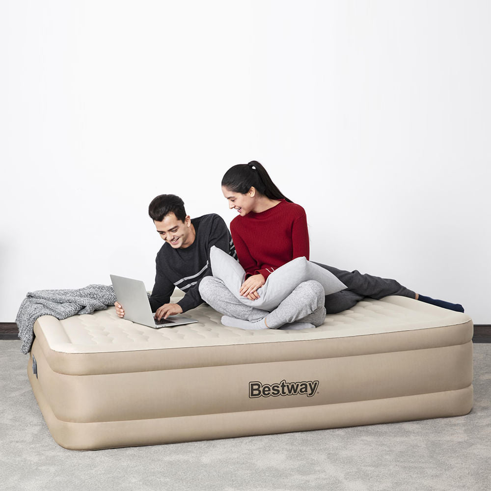 Colchão inflável casal queen Bestway com inflador elétrico incorporado 220v