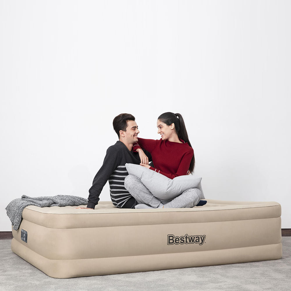 Colchão inflável casal queen Bestway com inflador elétrico incorporado 220v