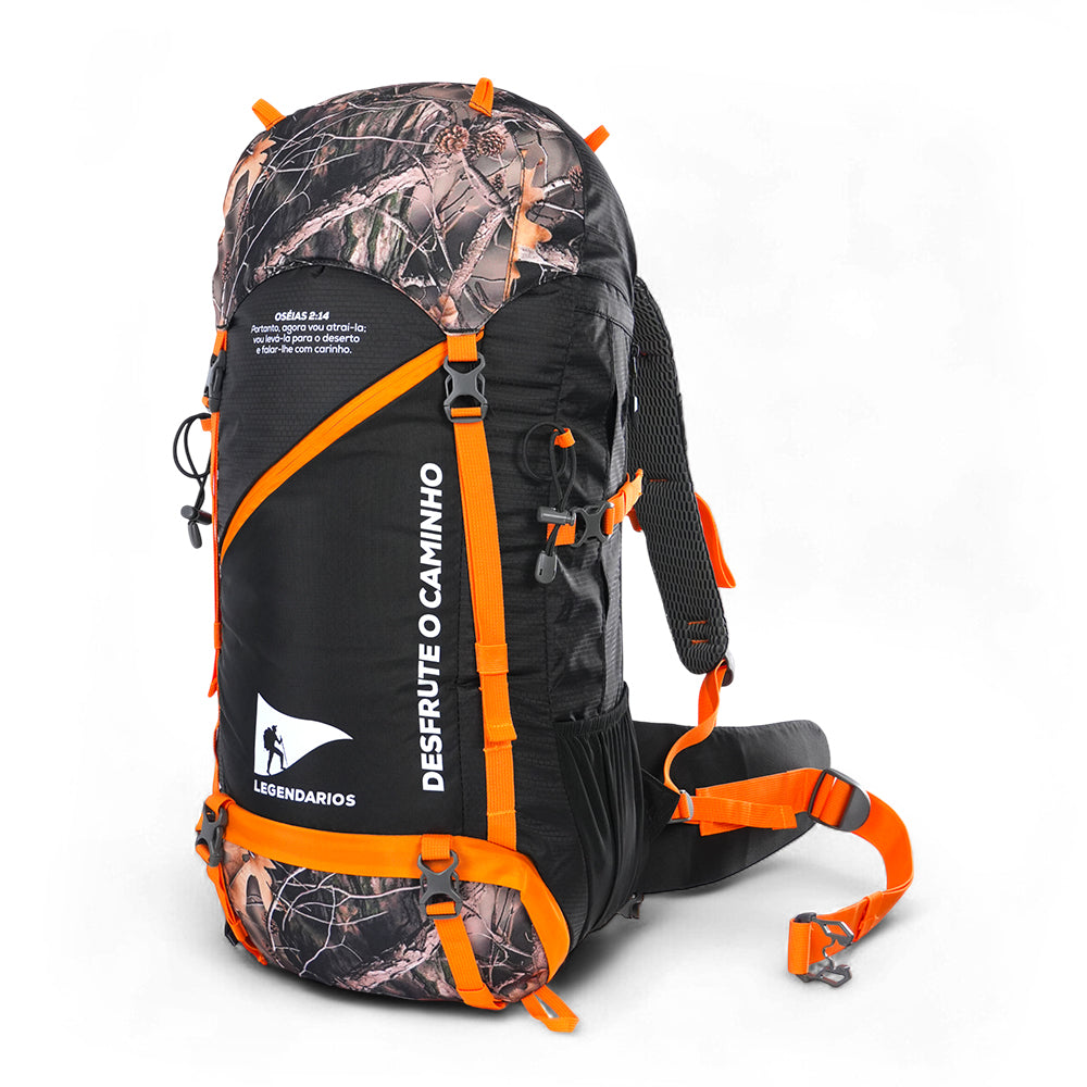 Mochila Legendários Andes 40 Litros - Tecido Ripstop Resistente, com Capa de Chuva Integrada, Compartimento para Notebook e Saída para Hidratação, Ideal para Trilhas, Viagens e Dia a Dia