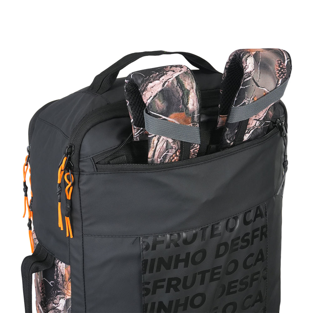 Mochila de Viagem Legendários Evoque 40L - Mala de Bordo em Poliéster PU 600D, Compartimento para Notebook, Alças Escamoteáveis e Design Híbrido para Viagens, Missões e Uso Executivo