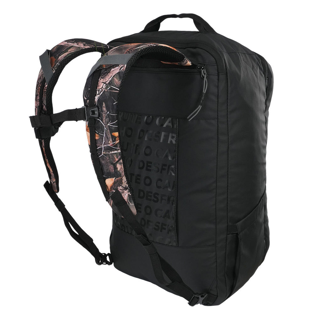Mochila de Viagem Legendários Evoque 40L - Mala de Bordo em Poliéster PU 600D, Compartimento para Notebook, Alças Escamoteáveis e Design Híbrido para Viagens, Missões e Uso Executivo