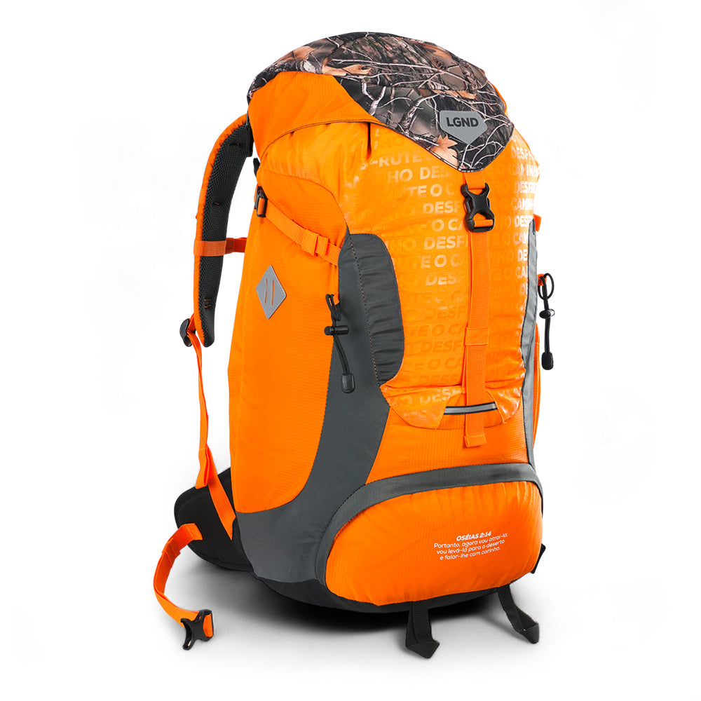 Mochila de Trilha Legendários Guará 50 Litros - Cargueira com Costado Acolchoado, Barrigueira Ajustável e Saída para Hidratação, Ideal para Camping, Expedições e Viagens de Aventura