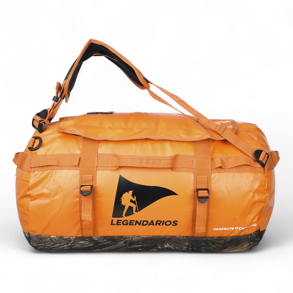 Mochila e Bolsa de Viagem Legendários Duffle Bag 50 Litros - Mala Híbrida em PVC 500D Tarpaulin Resistente à Água, com Divisória Interna, Ideal para Expedições, Academia e Aventuras ao Ar Livre