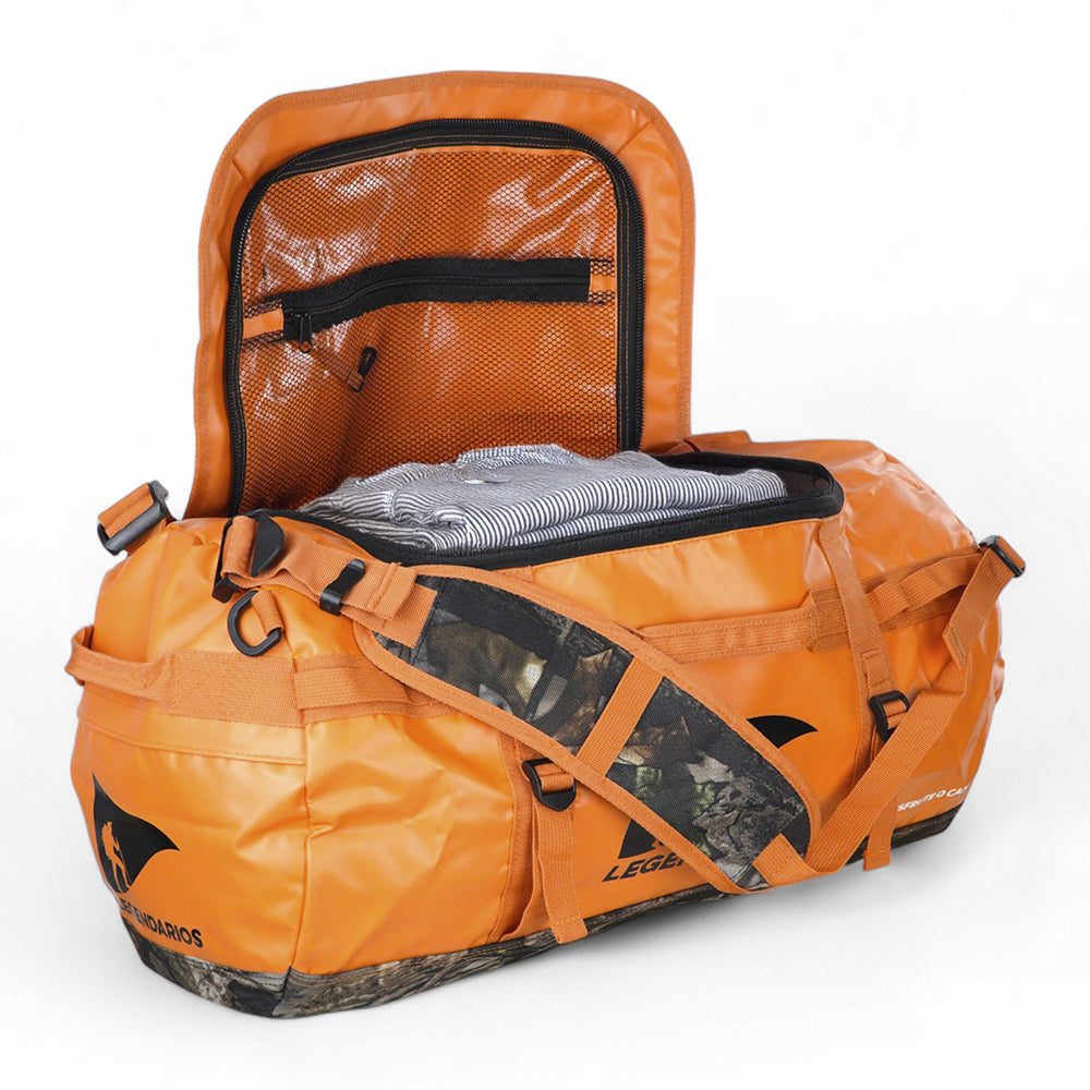 Mochila e Bolsa de Viagem Legendários Duffle Bag 50 Litros - Mala Híbrida em PVC 500D Tarpaulin Resistente à Água, com Divisória Interna, Ideal para Expedições, Academia e Aventuras ao Ar Livre