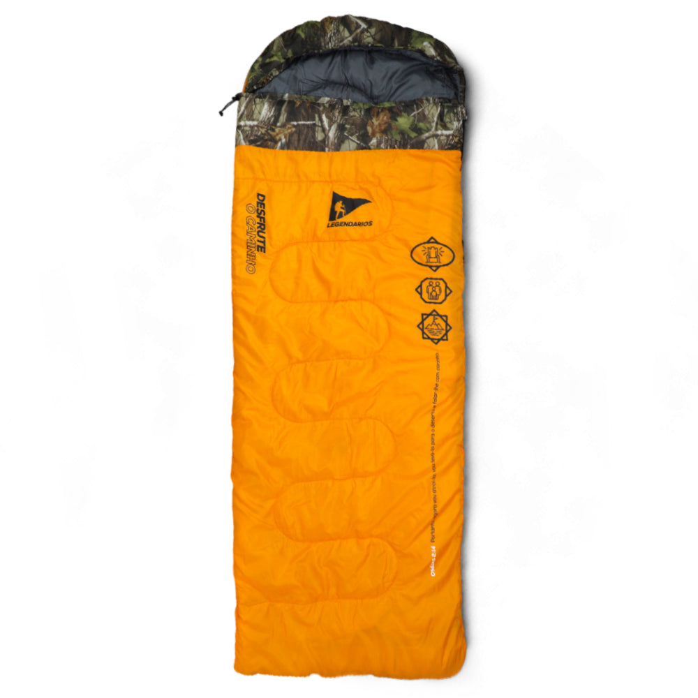 Saco de Dormir Solteiro Legendários Viper - Conforto Térmico 5°C a 12°C, Formato Envelope com Capuz, Material Resistente e Compacto para Acampamento, Trilhas e Aventuras ao Ar Livre
