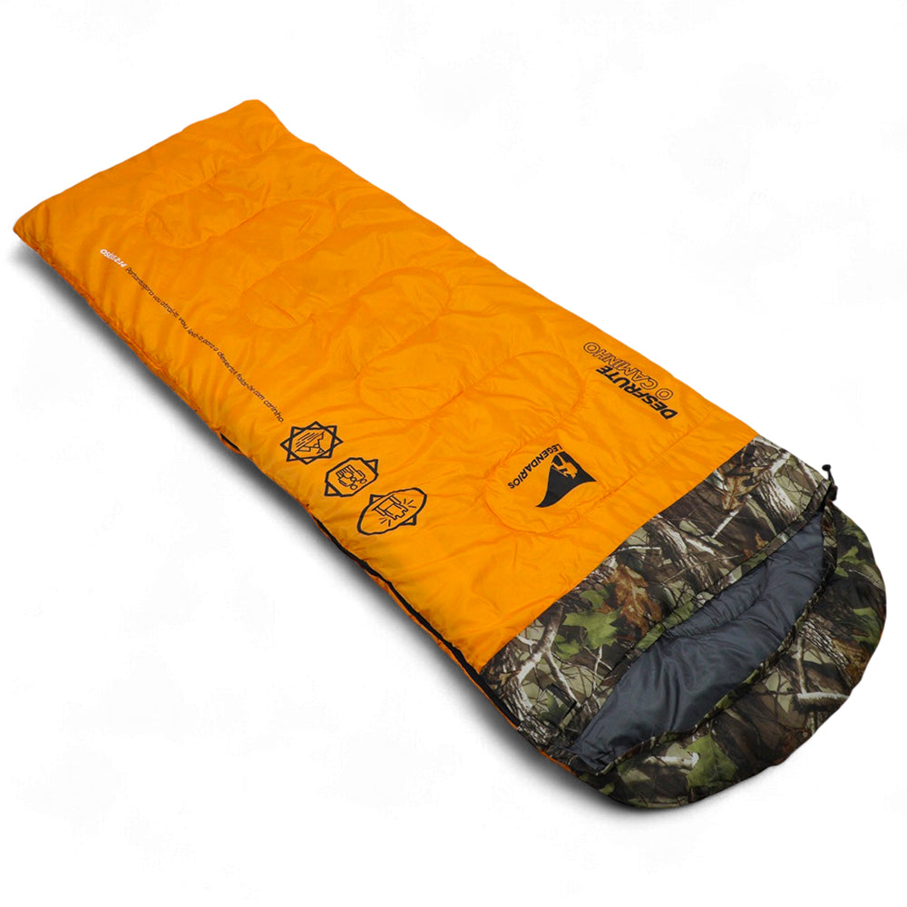 Saco de Dormir Solteiro Legendários Viper - Conforto Térmico 5°C a 12°C, Formato Envelope com Capuz, Material Resistente e Compacto para Acampamento, Trilhas e Aventuras ao Ar Livre