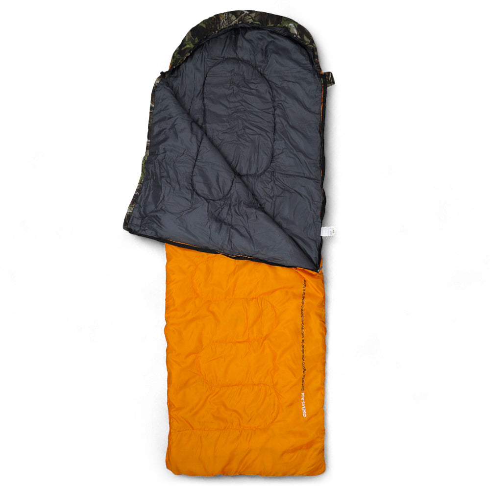 Saco de Dormir Solteiro Legendários Viper - Conforto Térmico 5°C a 12°C, Formato Envelope com Capuz, Material Resistente e Compacto para Acampamento, Trilhas e Aventuras ao Ar Livre