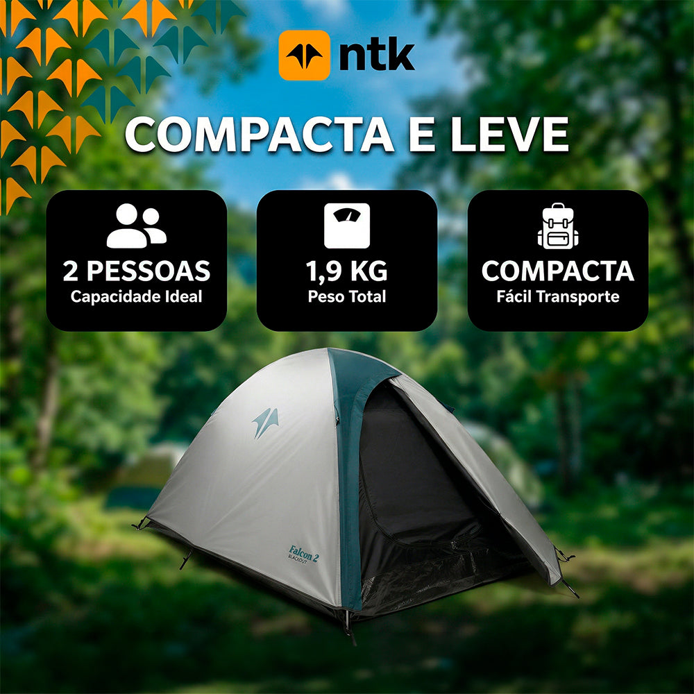 Barraca 2 Pessoas Falcon Blackout NTK 2000mm com Costura Selada