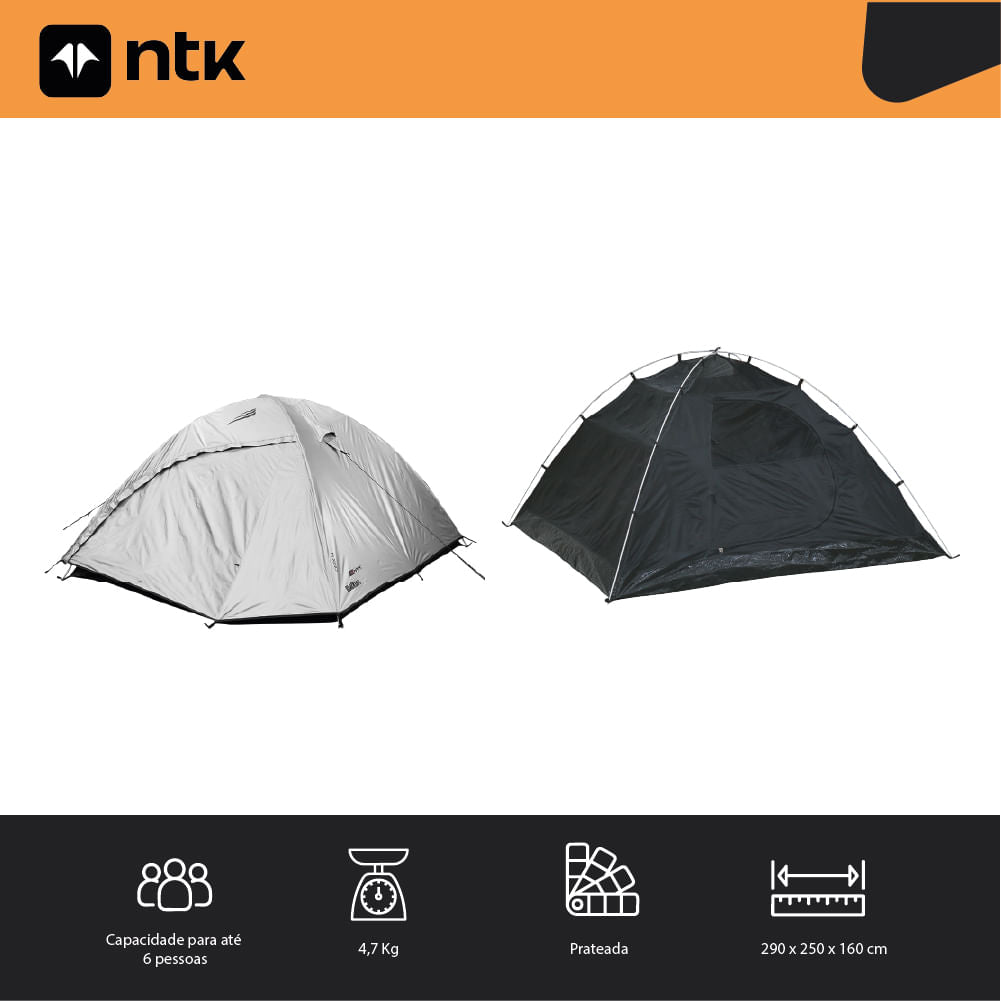 Barraca de Camping 5/6 Pessoas Onix NTK Coluna d’água 2000 mm com Tecnologia Blackout