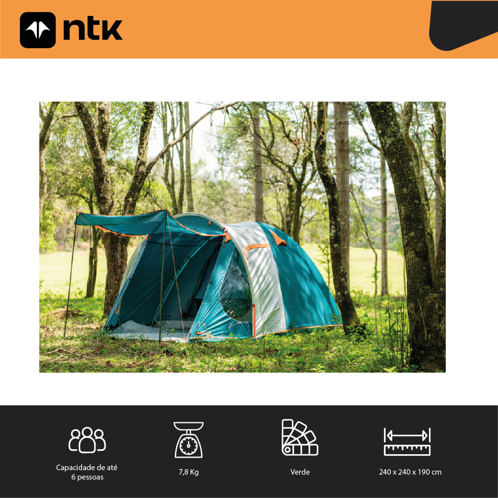Barraca de Camping Indy GT 6 Pessoas Poliéster NTK