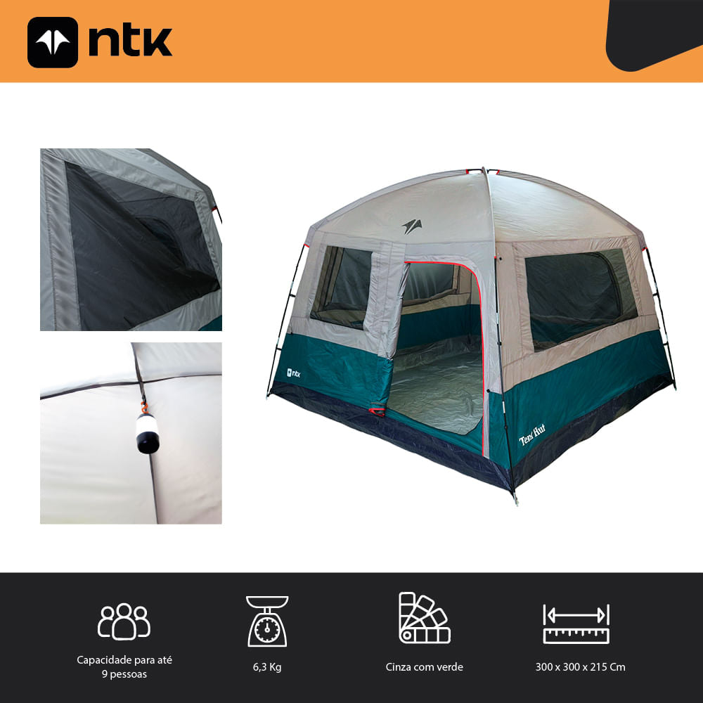 Barraca de Camping 8/9 Pessoas 800 mm Tent Hut NTK