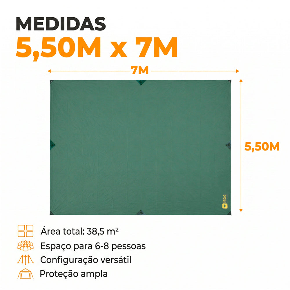 Toldo Camping NTK Toró 5,50 x 7m 1500 mm